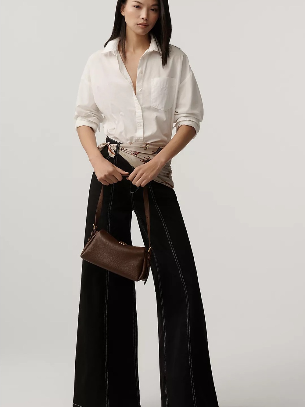 Nwot Delaney Clean-Seamed High-Rise Wide-Leg Jeans by Maeve